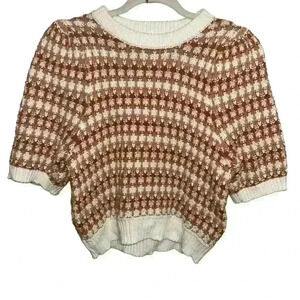 Universal Thread Womens Chunky Sweater Size S Crew Neck Bubble Sleeve Stripe